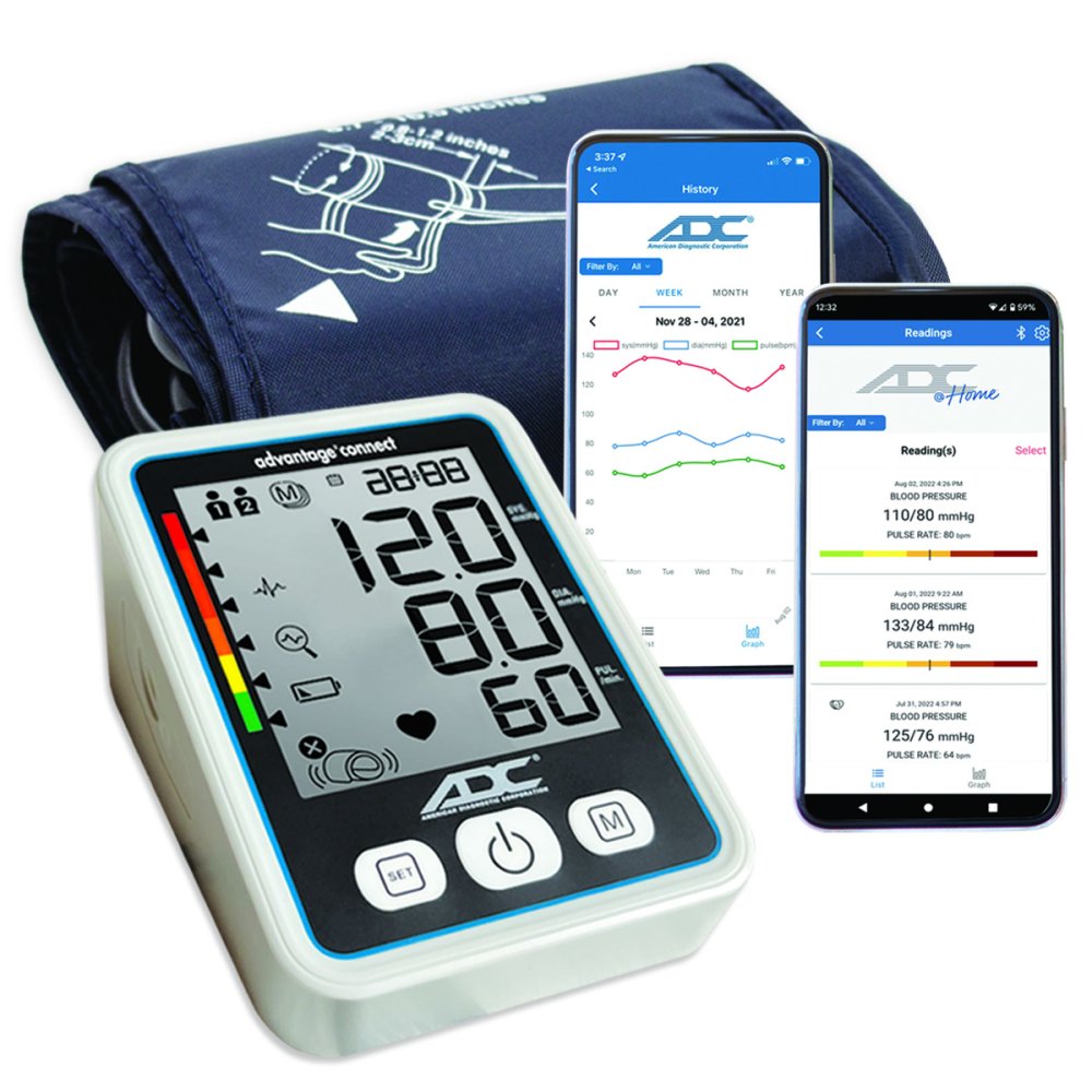 Sphygmomanometer Home Automatic Digital Blood Pressure Monitor Advantage Connect® Wide Range Nylon 22 - 42 cm Desk Model by American Diagnostic Corporation  ID 6024N